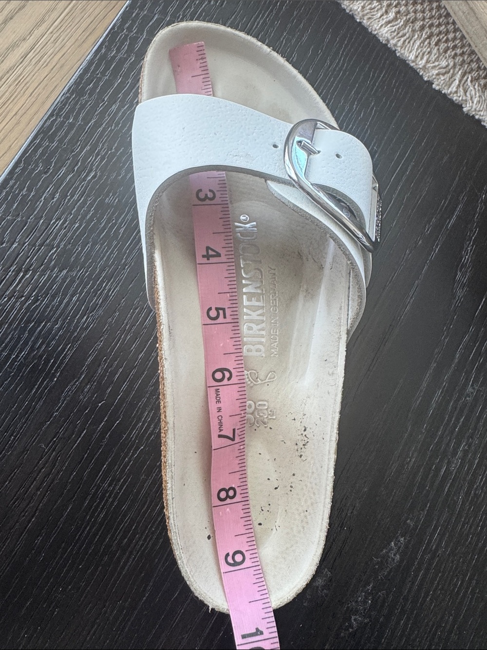 Birkenstock White Madrid Big Buckle Slide Sandals - Picture 8 of 12